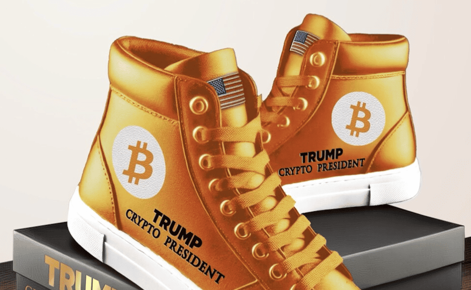 Donald Trump selling Bitcoin Sneakers after keynote speech at Bitcoin 2024